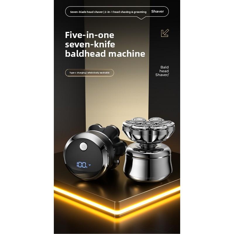 Magnetic Suction Electric Shaving Kit - Men's Beard Trimmer - Household Seven-blade Head Set - Shaving Knife Manufacturer