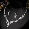 Vintage Crystal Floral Teardrop Bridal Necklace & Earring Set - Elegant Evening Jewelry