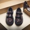 Chic Girls Black Mary Jane Shoes with Double Bowknot Spring Autumn Kids Princess Leather Shoe Fashion Causal Children Flat Shoes