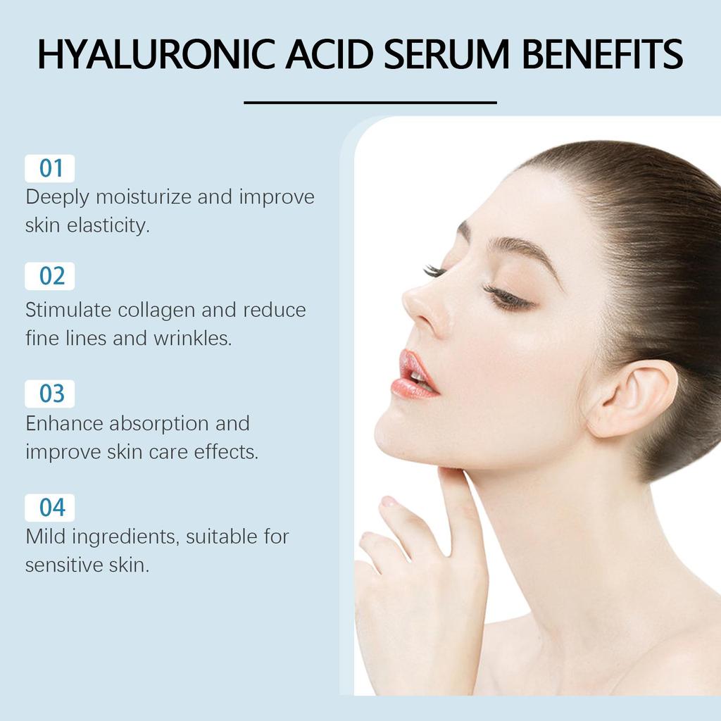 Hyaluronic Acid Facial Roller Serum, Hydrating Pore Minimizing Serum for Glowing Radiant Skin, Daily Moisturizing Face Care Roller Essence
