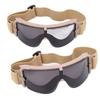 Gogle wojskowe odporne na uderzenia i oddychające Zewnętrzne okulary ochronne dla mężczyzn i kobiet Khaki rama Szare soczewki