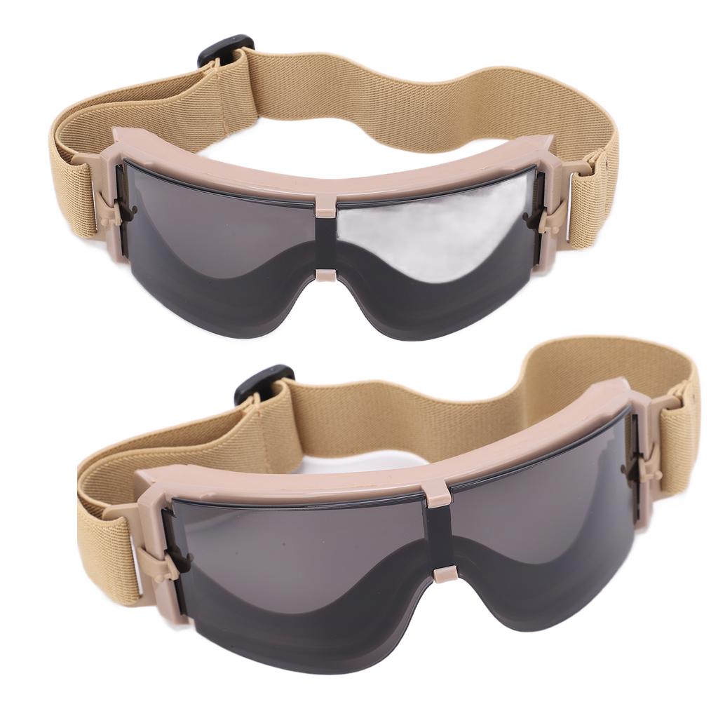 Gogle wojskowe odporne na uderzenia i oddychające Zewnętrzne okulary ochronne dla mężczyzn i kobiet Khaki rama Szare soczewki