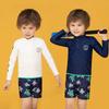 Kids UV Protection Rash Guard Set With Long Sleeve Top Board Shorts Swimming Surfing Diving