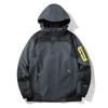 Autumn Outdoor Men's Waterproof and Windproof Mountaineering Jacket with Logo Print, Couple Style, Plus Size, Water-Repellent Fabric.