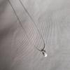 Used Silver Drop-shaped Pendant Necklace