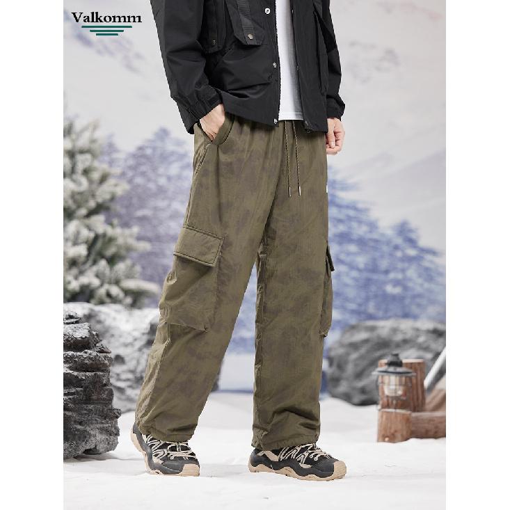 Winter New Men'S Down Workwear Thickened Straight Tube Duck Down 90 White Duck Down Outer Wear Waterproof And Cold Resistant Down Pants