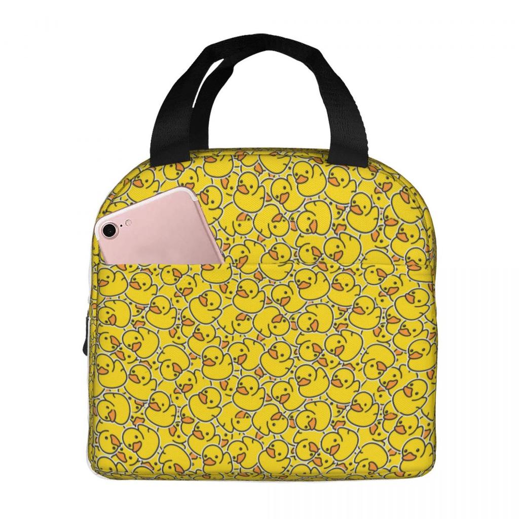 Yellow Classic Rubber Duck Insulated Lunch Bag for Women Kids Leakproof Food Boxes Thermal Lunch Box Tote
