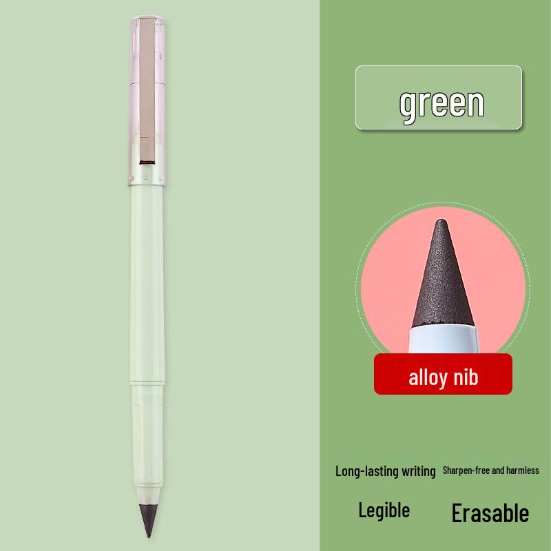 Black Tech Inkless No-Sharpen Durable Erasable Pencil for Students and Artists Alloy Nib зелёный