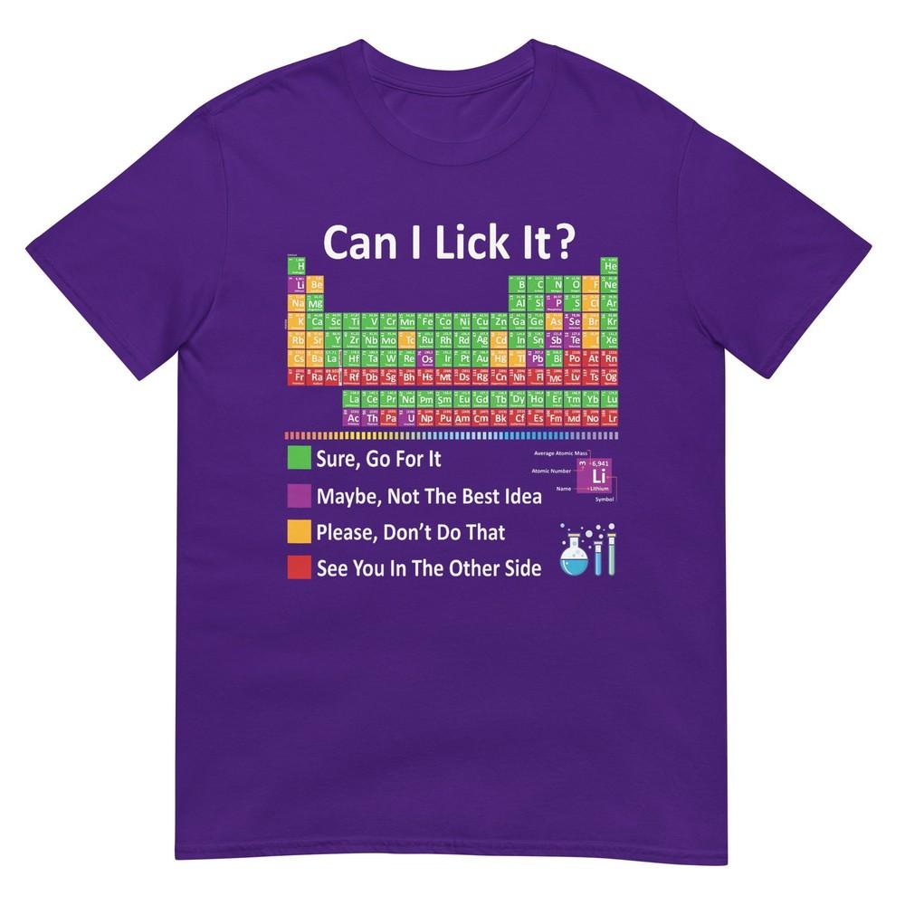 ¿Puedo Lamerlo Tabla Periódica Gráfico Profesor de Ciencias Fresco Meme Camiseta