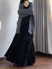 Chinese Old Money Velvet Fishtail Skirt - High Waist, Slimming Autumn/Winter Style