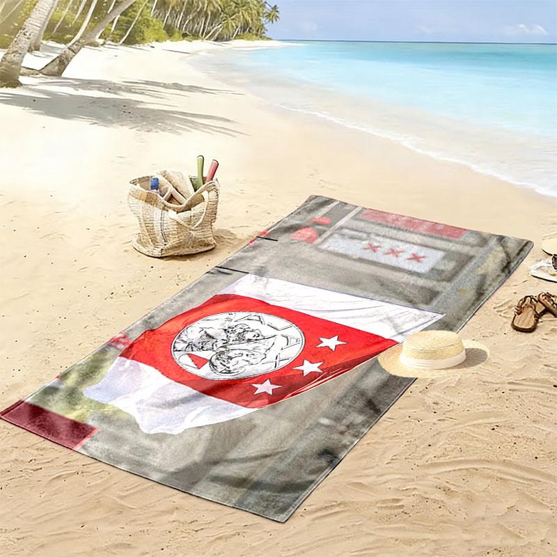 Asciugamano da Spiaggia Stampa Ajax Amsterdam, Asciugamano Grande Morbido Asciugatura Rapida per Spiaggia Campeggio Nuoto