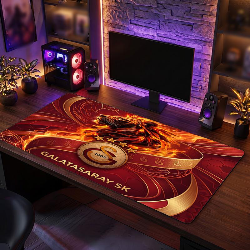 Tappetino per Mouse con Motivo a Tema Galatasaray FC, Tappetino da Scrivania XXL per Gaming con Logo Calcistico, Tappetino Antiscivolo per Mouse del Computer