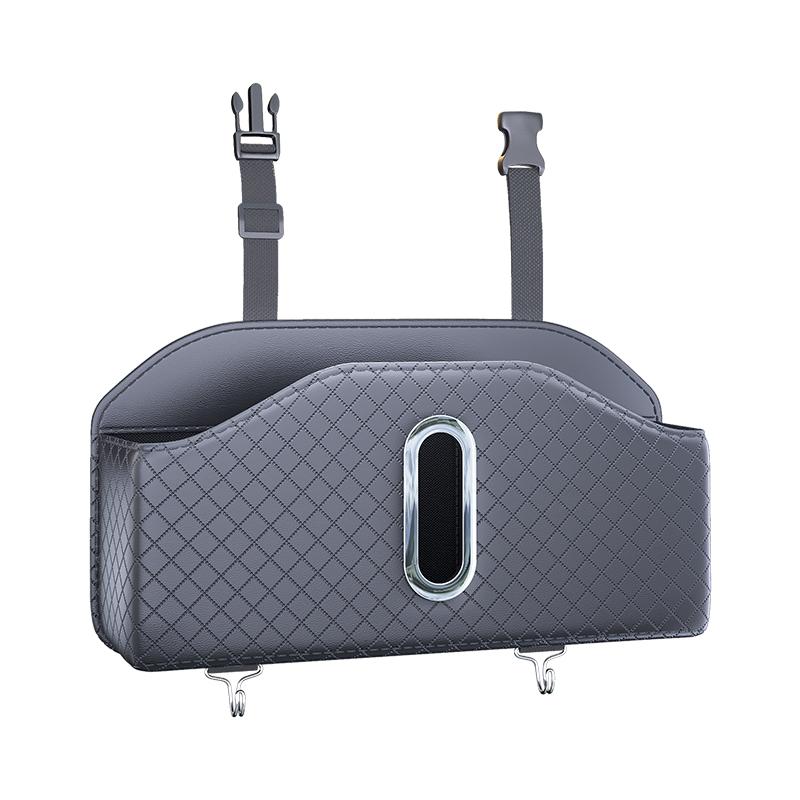 Car Multifunctional Storage Box Leather Storage Bag For Car Seat Back Storage Bag With Tissue Holder Car Interior Accessories