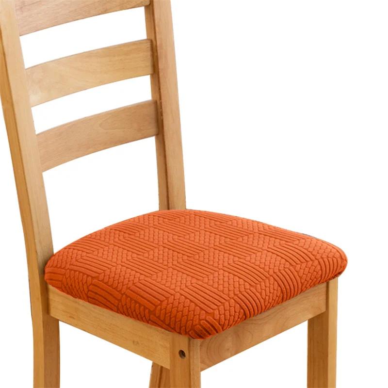 1/2/4/6pcs Thicken Jacquard Chair Cushion Cover Kitchen Dining Seat Slipcovers Removable Dining Room Chair Seat Cushion Covers