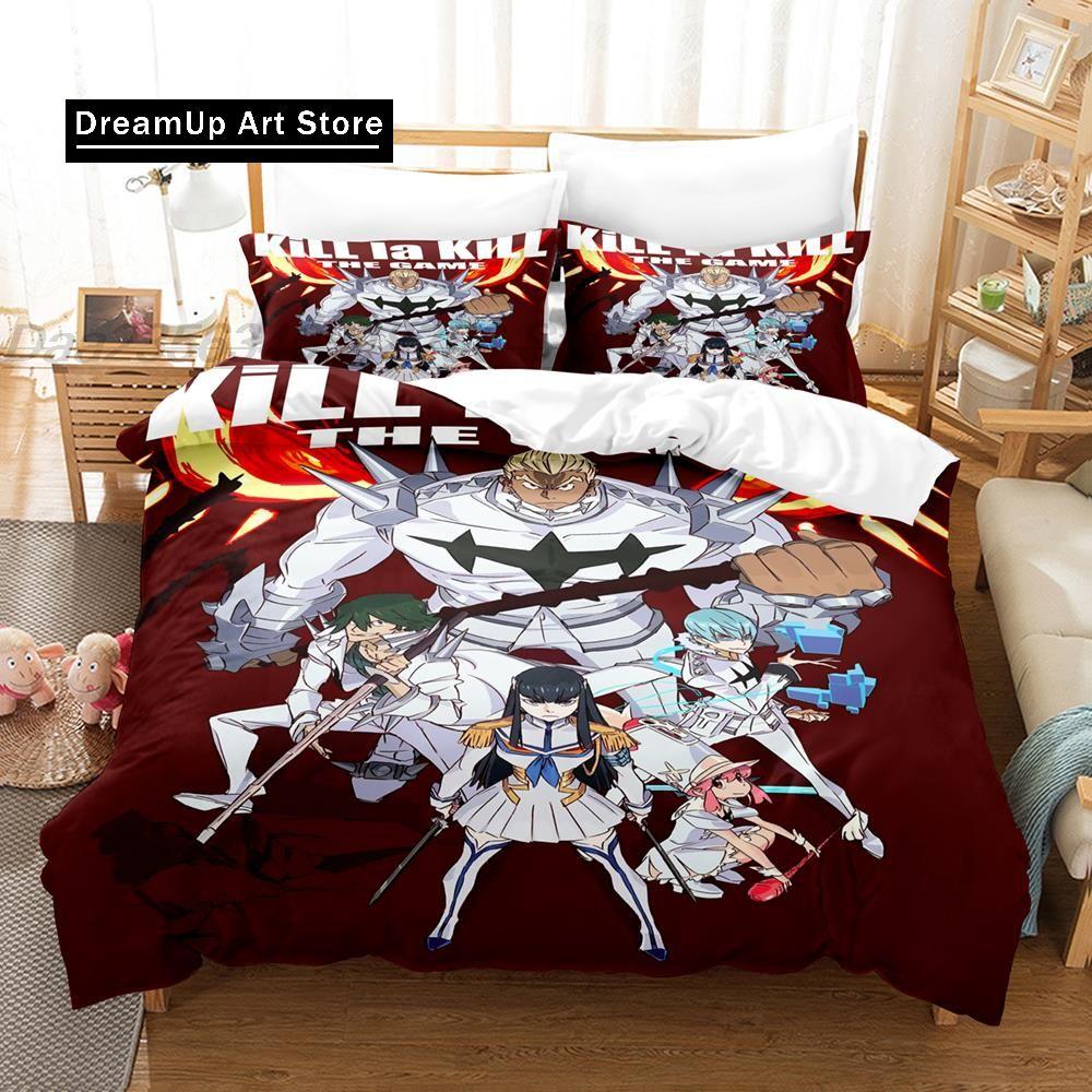 Fashion 3D Print Cartoons KILL La KILL Bedding Set Single Twin Full Queen King Size Bed Set Adult Kid Bedroom Duvet Cover Sets