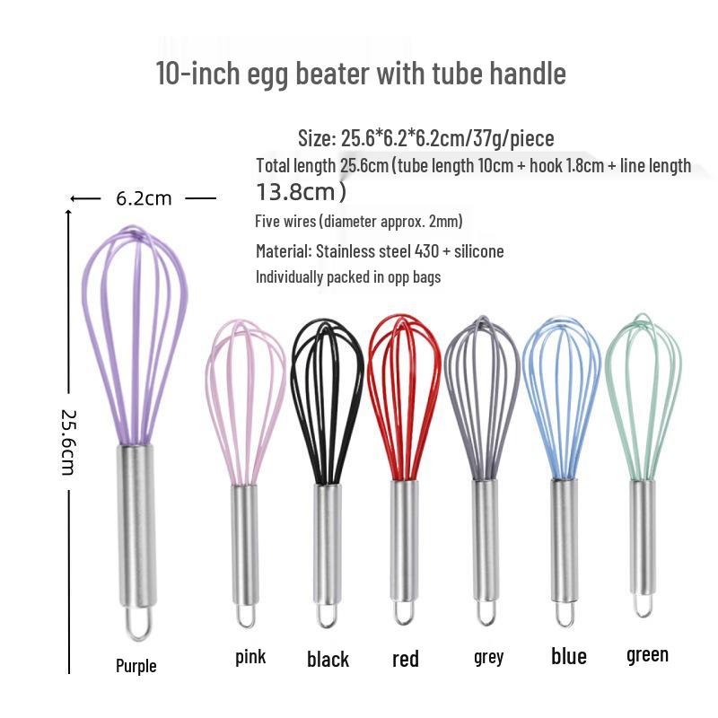 

Набір кухонного приладдя з п яти предметів із силікону: Лопатка, Ополоник та Багатофункціональні Кухонні Інструменти 10-inch Whisk (Single Color) червоний