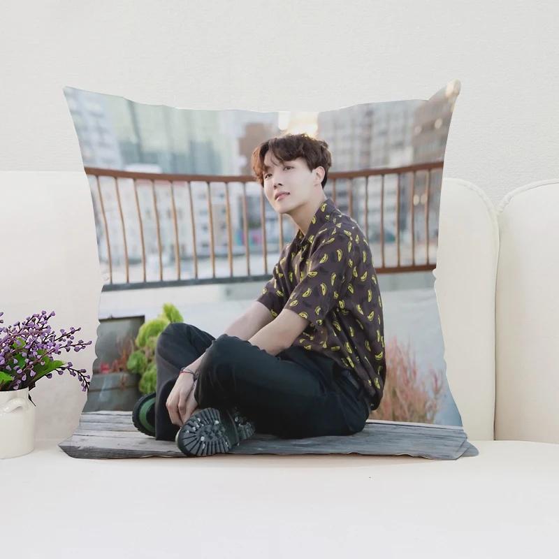 40x40cm Sofa Decoration Cushion Cover J-JHope  Double Sided Printed Pillow Cover Waist Cushion Car Cushion Fans Gifts
