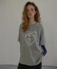 LONQUE Vintage Roze T-shirt met Halve Mouwen (Melange)