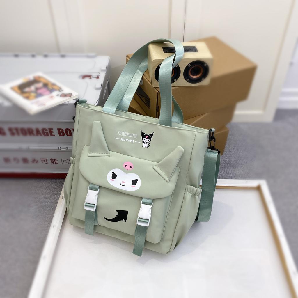 New student trend cartoon large capacity women's shoulder messenger bag versatile commuter tote bag tote bag