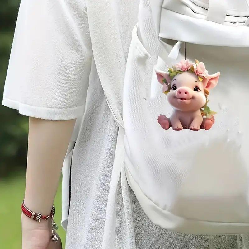 Charming Acrylic Pig Pendant For Car Decoration Adorable Cartoon Design Ideal For Vehicle Accessories