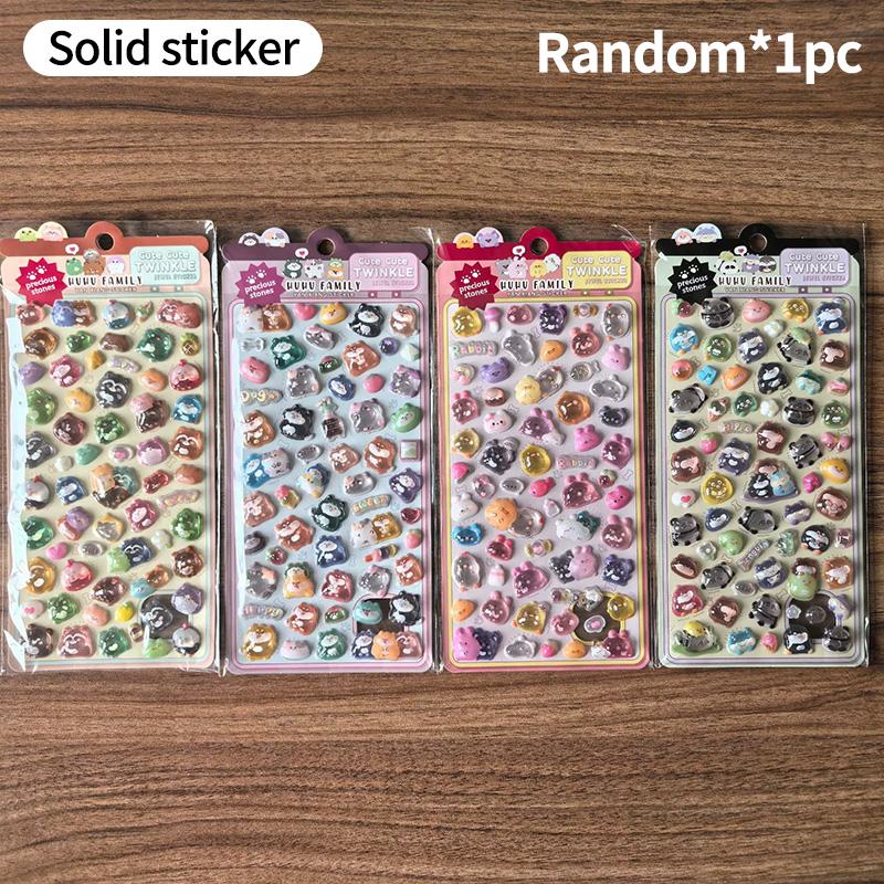2-4pcs 3d Relief Bubble Stickers Cute Rabbit Cartoon Children Diy Stickers Phone Cases Handmade Diy Materials Sticker