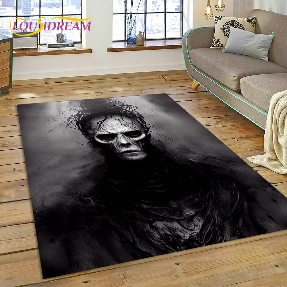 Gothic Horror Monsters Demon Ghost Carpet Rug for Bedroom Living Room Home Sofa Decoration,Children Game Large Decor Floor Mat