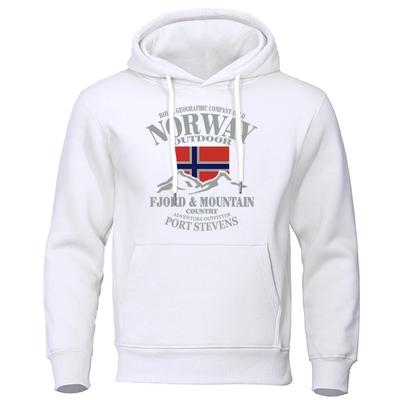 Moletons com Capuz de Montanha Fiorde da Noruega para Homens Outono Street Hoodie Solto Moda Alta Qualidade Moletom Tamanho Grande Roupa Casual Moletons e Camisolas Masculinos