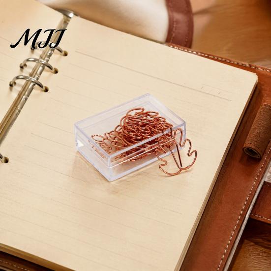 Rose Gold Desk Accessories 10PCS Metal Paper Clips, Decorative Cartoon Shape Durable Fasteners Bookmarks, Creative Documents Organizers for Office And