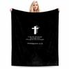 Philippians 4:13 Cross Inspiration Flannel Blanket for Bedroom, Living Room, Sofa, and Nap