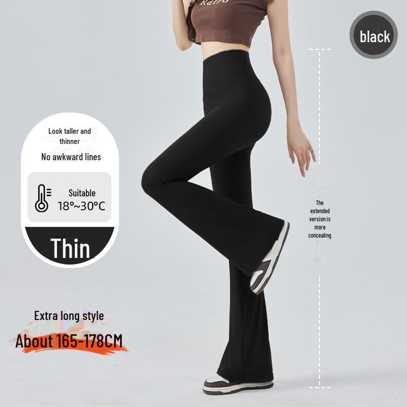 Women's High Waist Tummy Tuck Fleece Flared Yoga Pants for Autumn/Winter