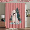 Stampa piana 2D 2 pezzi Tende Bichon Cane Albero di Natale Stampato Digitalmente Poliestere Tende Decorazione Murale Festiva Utilizzo per Cabine Fotografiche