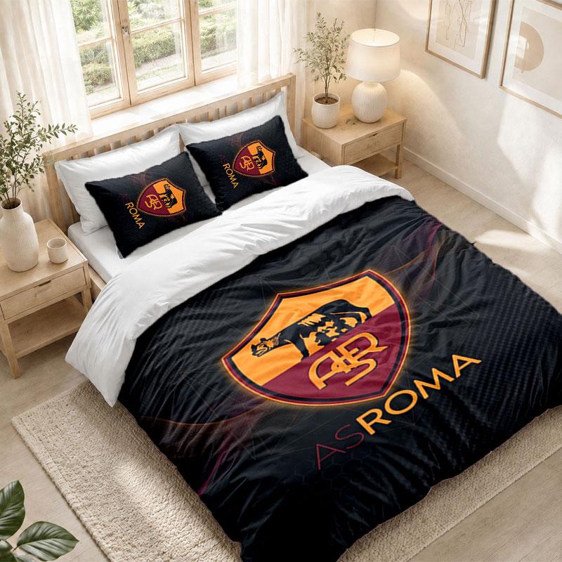 Bedding Set 1 Duvet Cover 2 Pillowcases AS Roma Print Bedroom Home Decoration