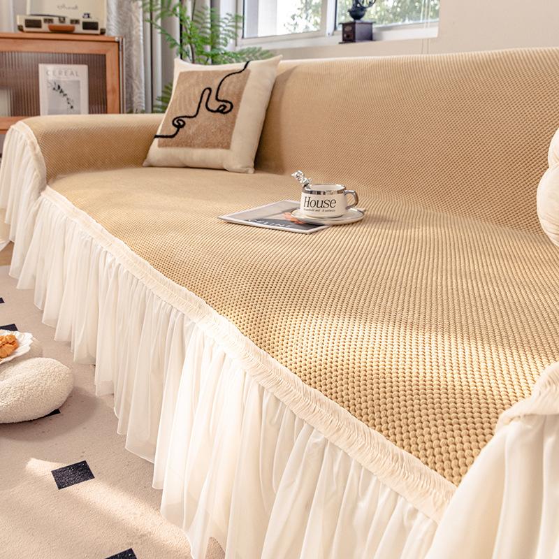 Cream Sofa Cover Blanket Universal Sofa Throw Cushion Protector Soft Durable Fabric Perfect For All Seasons