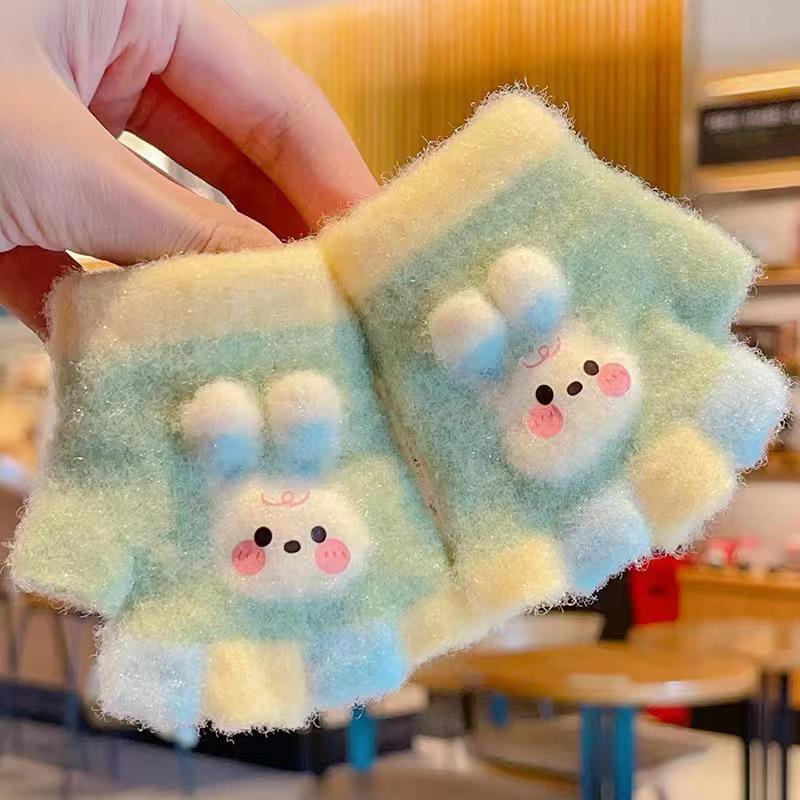 

Autumn/Winter Toddler Fingerless Gloves with Cute Rabbit Design for Boys and Girls One Size (0-3 Years)
