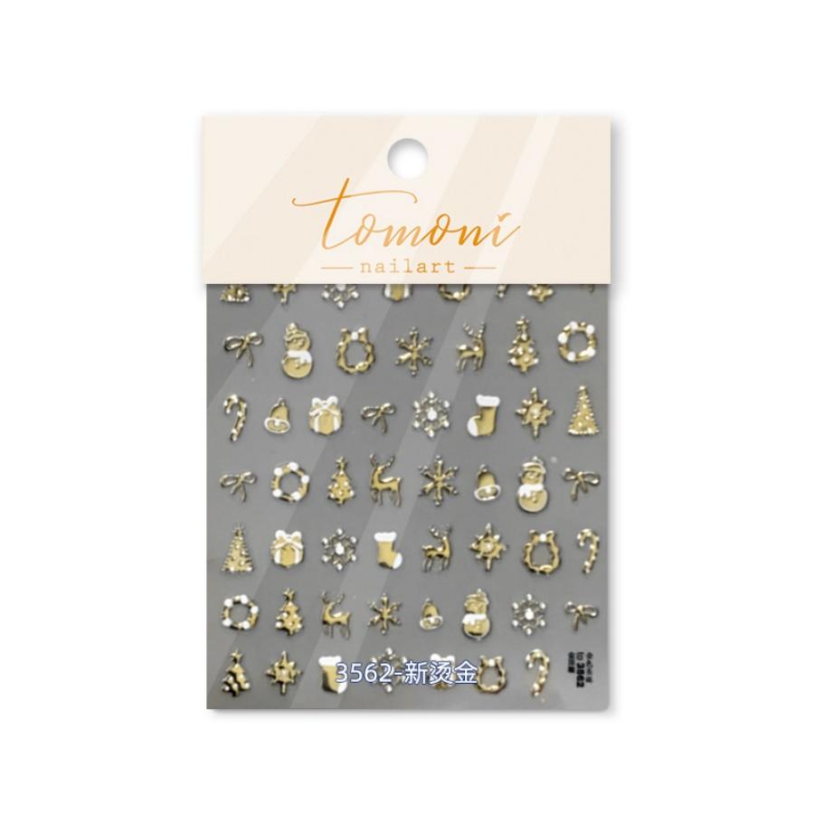 5D embossed nail art sticker high quality Christmas series nail stickers Christmas three-dimensional gold edge bear nail sticker