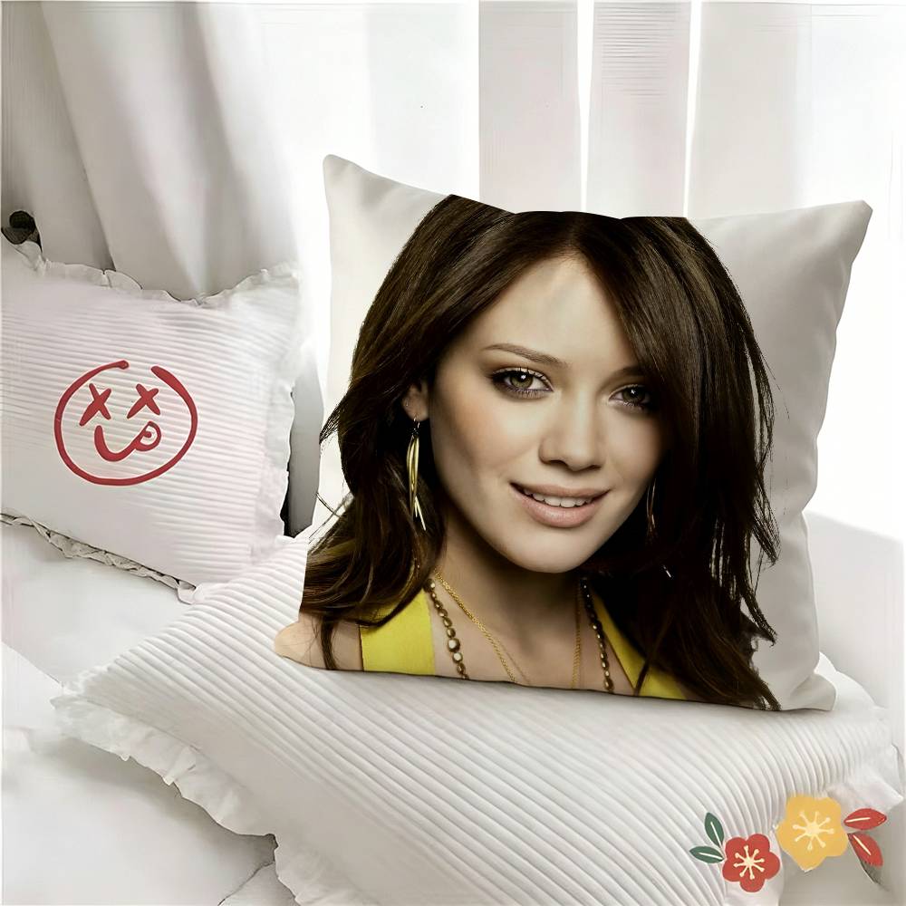 pc Singer HHilary DDuff Pillow Case Fashion Square Pillowcase Bedroom Sofa Room Ins Decoration Leisure