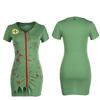 Halloween Blood Terror Kostýmy Zombie Nurse Sexy Zelené Walking Dead Cosplay šaty + mufl na ústa