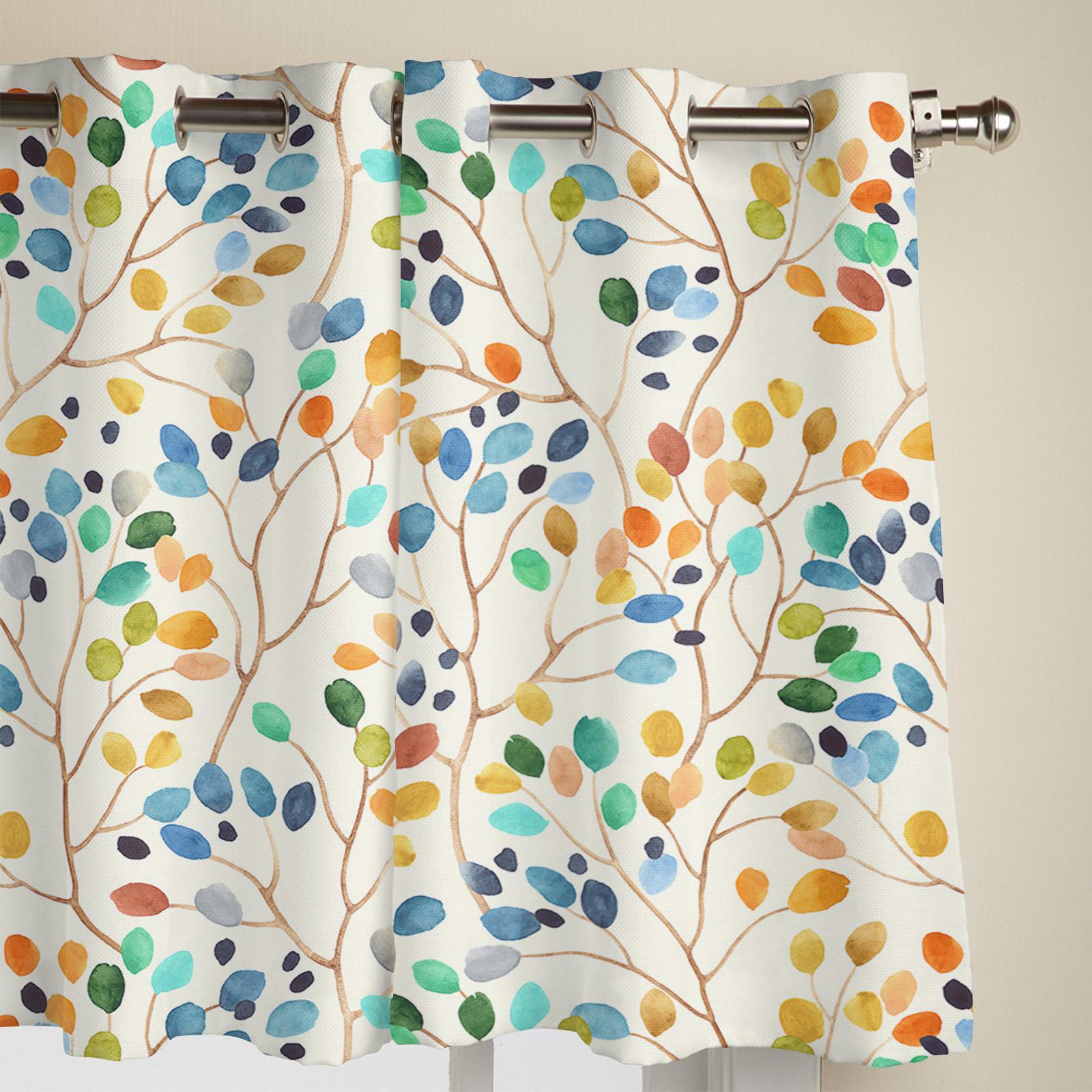 Красочные листья абстрактные оконные шторы для гостиной — фото 5