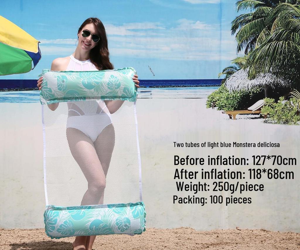 New Arrival Adult Inflatable PVC Water Lounger - Striped Mesh Floating Hammock