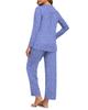 Women's Long Sleeve Pajama Set: 2-Piece with Pockets, Casual Homewear - Long Pants