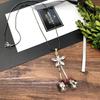 Fashion Temperament Simple Necklace Female Flower Crystal Diamond Decoration Long Sweater Chain Versatile Clothing Accessories