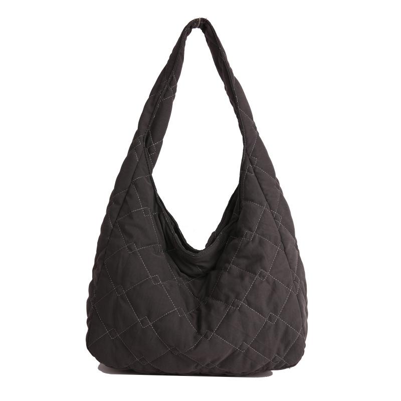 2025 retro style sponge soft waxy shoulder armpit bag winter new niche cotton clothes down texture portable women's bag