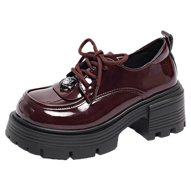 Thick-soled Mary Jane shoes for women's 2025 spring new retro heightening black Japanese jk with skirt light mouth small leather shoes