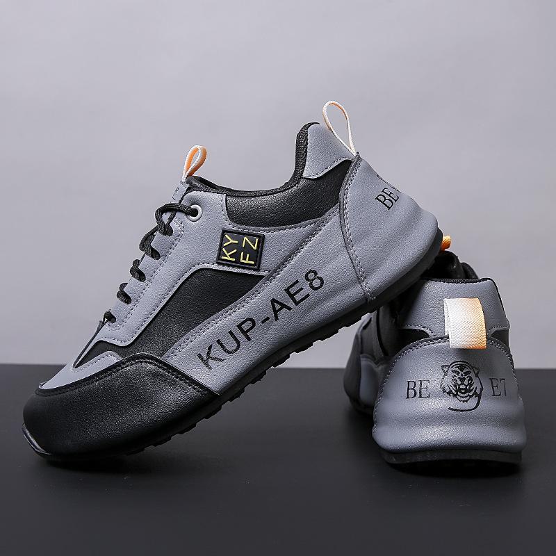 Men's Height-Boosting Leather Casual Sports Shoes with Velvet Lining - Autumn/Winter Comfort & Style Running Shoes