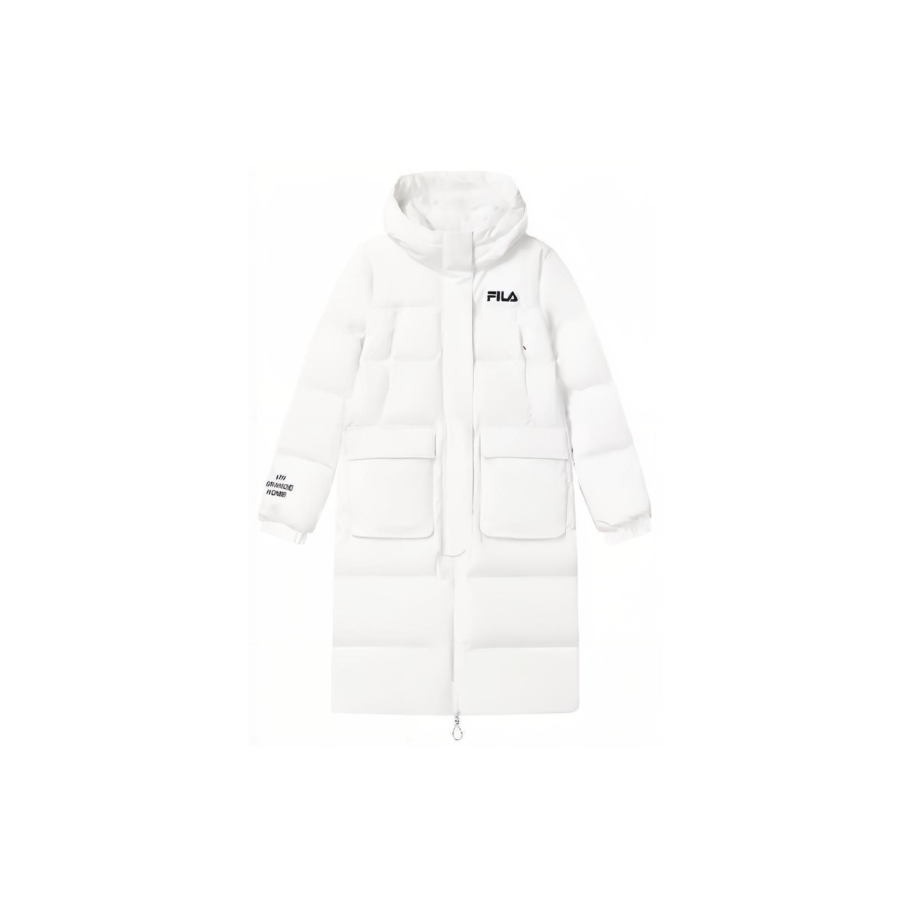 

FILA Logo Letter Print Loose Warm Down Jacket Women Outerwear White F51W349906A-WT XXL