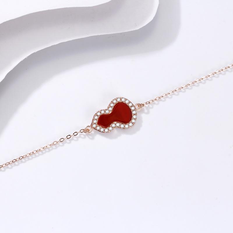 Gourd Bracelet Female Natal Fulu Red Rope Hand Rope Retro Agate Inlay