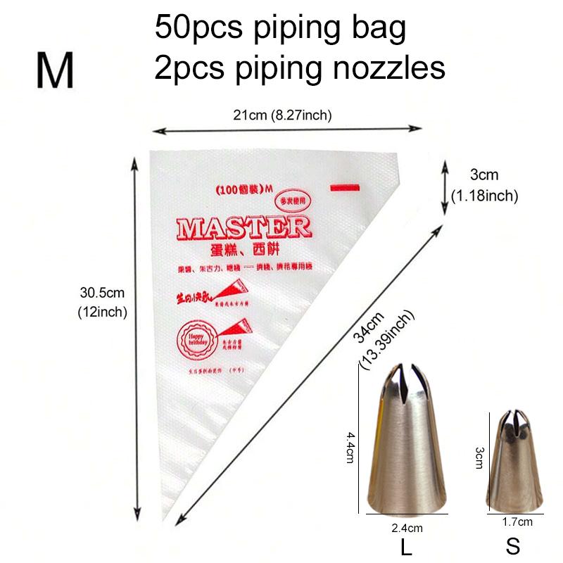 Engangssprøytepose Tykk Krem Glasur Sprøytetipp Kake Kjeks DIY Dekorasjon Husholdningskjøkkenutstyr Bakeverktøysett TMZ