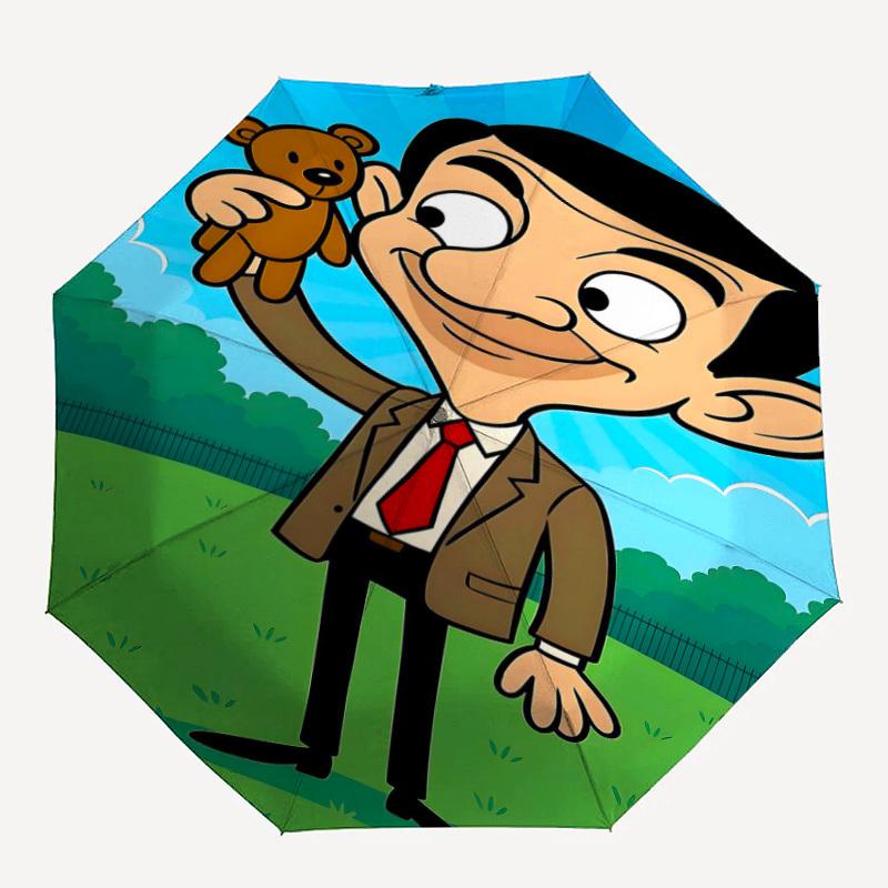 

1PC Mr. Bean, Teddy Bear Automatic Open/Close, 8-Rib Durable Frame Compact Travel Umbrella for Men & Women S1222037
