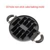 Egyszerű és Szép 10 Lyukú Öntött Alumínium Sütőforma Torta Sütőforma Omlett Sütőforma Tapadásmentes Sütőformák Konyhai Használatra
