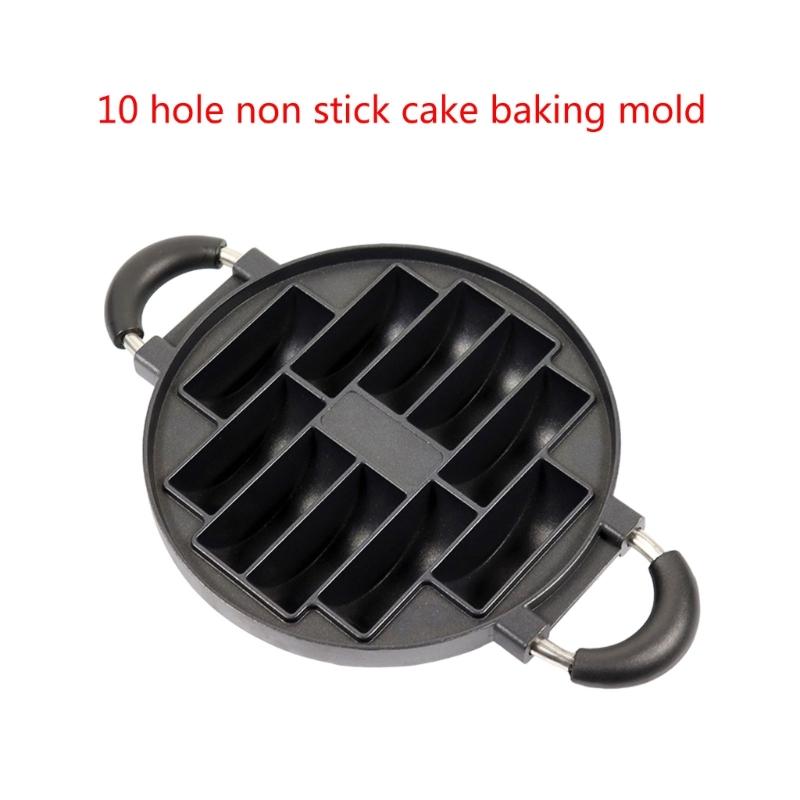 Egyszerű és Szép 10 Lyukú Öntött Alumínium Sütőforma Torta Sütőforma Omlett Sütőforma Tapadásmentes Sütőformák Konyhai Használatra